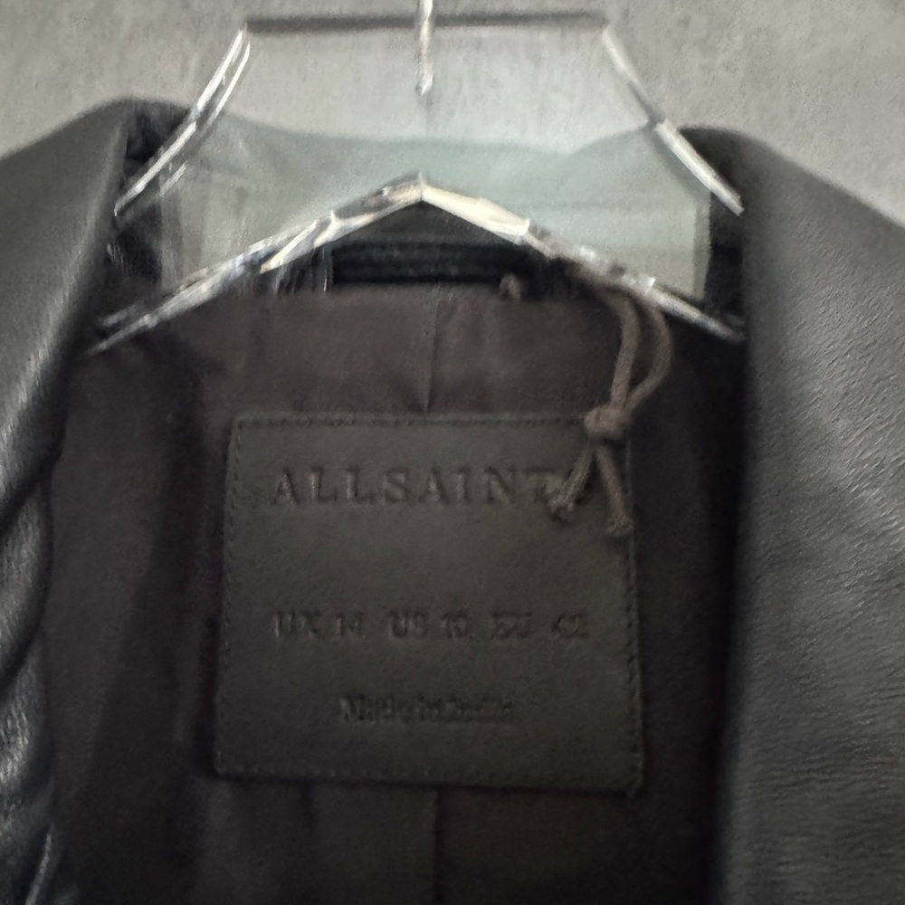 NEW ALL SAINTS DALBY LEATHER BIKER JACKET SIZE 10 B2070 - Picture 5 of 6
